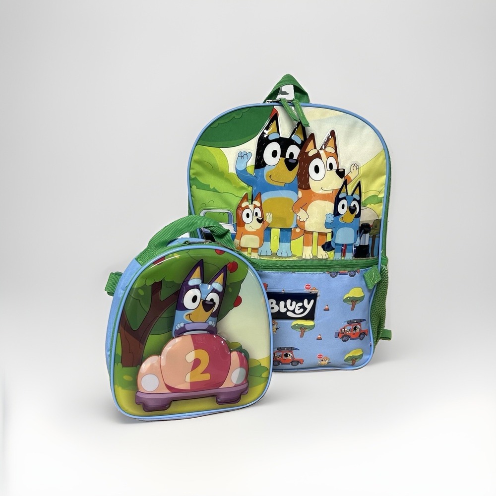 Bluey Backpack LunchBox Set Bingo Chilli Bandit Cartoon Australia Back To School